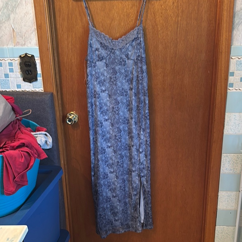 No Boundaries Blue Lace Trim Dress